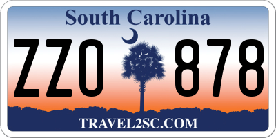 SC license plate ZZO878