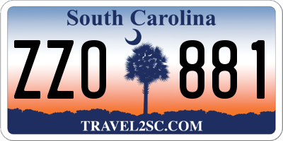 SC license plate ZZO881