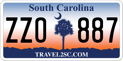 SC license plate ZZO887