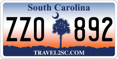 SC license plate ZZO892