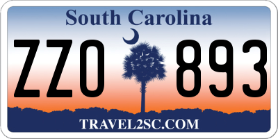 SC license plate ZZO893
