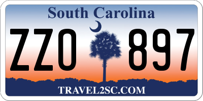 SC license plate ZZO897