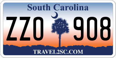 SC license plate ZZO908