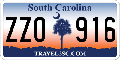 SC license plate ZZO916