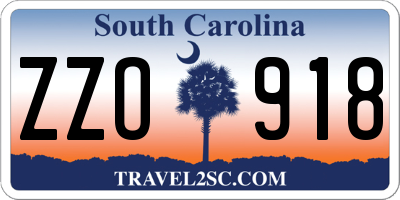 SC license plate ZZO918