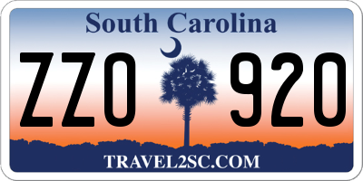 SC license plate ZZO920