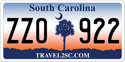SC license plate ZZO922