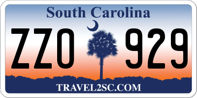 SC license plate ZZO929