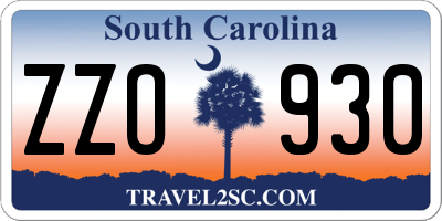 SC license plate ZZO930
