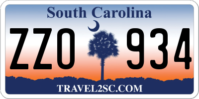SC license plate ZZO934
