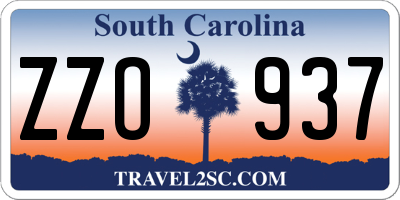SC license plate ZZO937