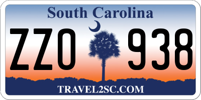 SC license plate ZZO938