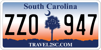 SC license plate ZZO947