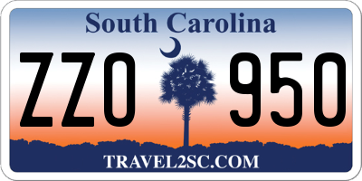 SC license plate ZZO950