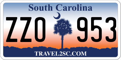 SC license plate ZZO953