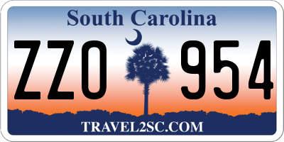SC license plate ZZO954