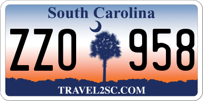 SC license plate ZZO958