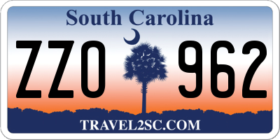 SC license plate ZZO962