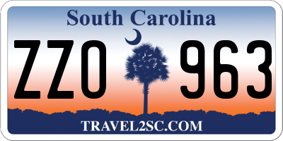SC license plate ZZO963