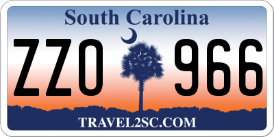 SC license plate ZZO966