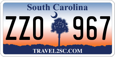 SC license plate ZZO967