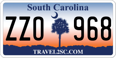 SC license plate ZZO968