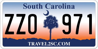SC license plate ZZO971