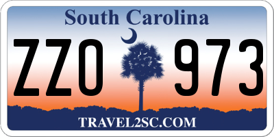 SC license plate ZZO973