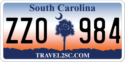 SC license plate ZZO984