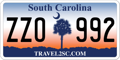 SC license plate ZZO992
