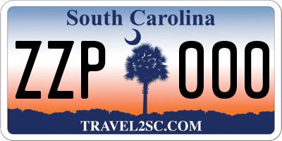 SC license plate ZZP000