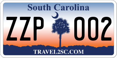 SC license plate ZZP002
