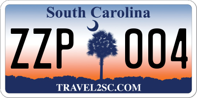 SC license plate ZZP004