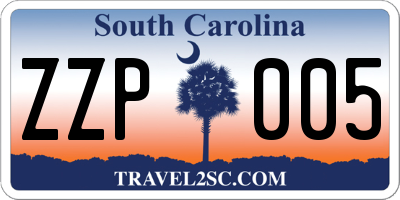 SC license plate ZZP005