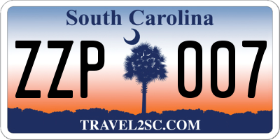 SC license plate ZZP007
