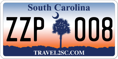 SC license plate ZZP008