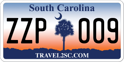 SC license plate ZZP009
