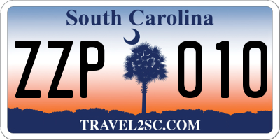 SC license plate ZZP010