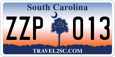 SC license plate ZZP013