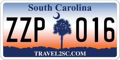 SC license plate ZZP016