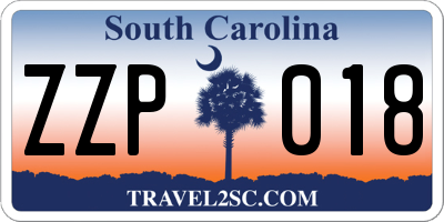 SC license plate ZZP018