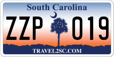 SC license plate ZZP019