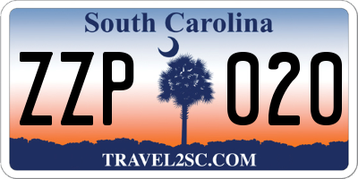 SC license plate ZZP020