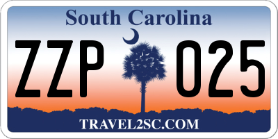 SC license plate ZZP025
