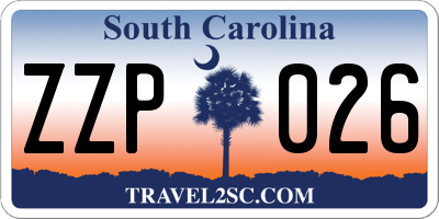 SC license plate ZZP026