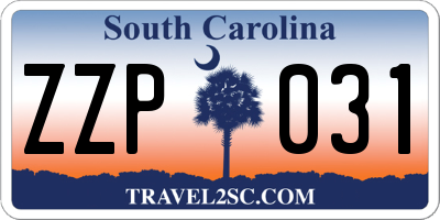 SC license plate ZZP031