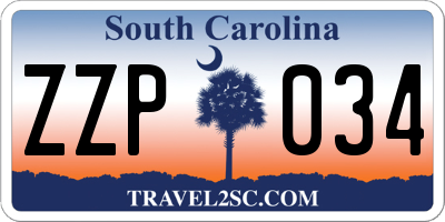 SC license plate ZZP034