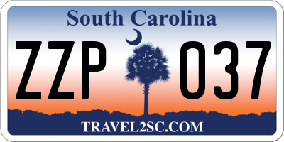 SC license plate ZZP037