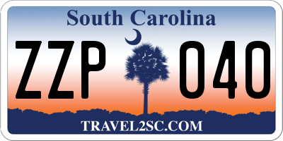 SC license plate ZZP040