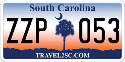 SC license plate ZZP053